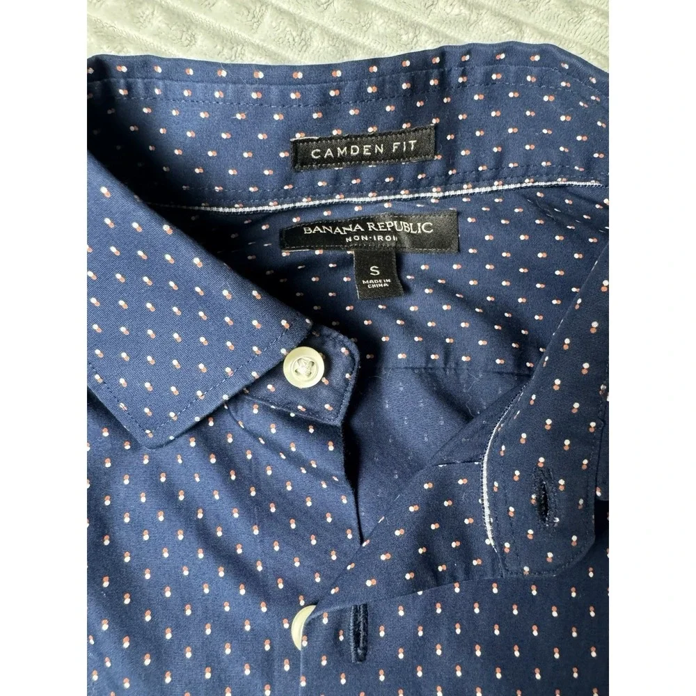 Banana Republic Men's Shirt Blue White Check Long Sleeve Camden Fit Small